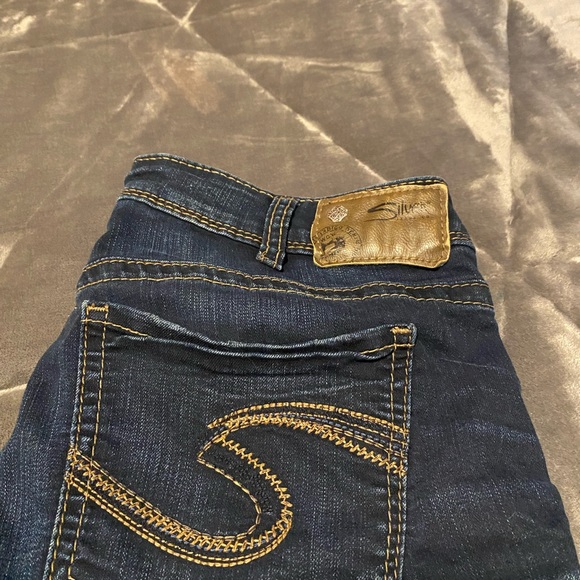 Blue low-rise silver mid-straight jeans. Waist 30 length 32 - Picture 5 of 5